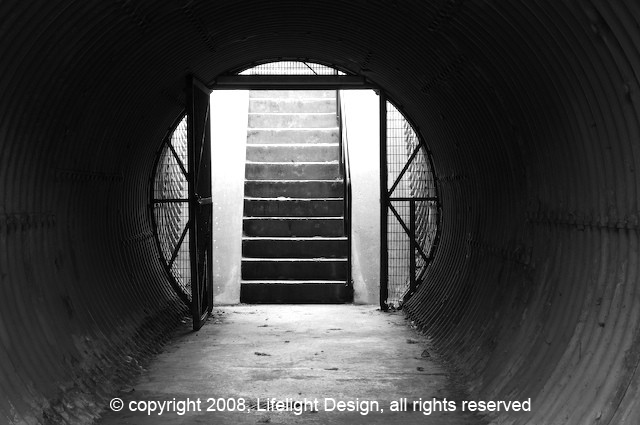 Cycle Track Tunnel Black & White